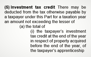 Subsection 127(5) SR&ED Tax Credits